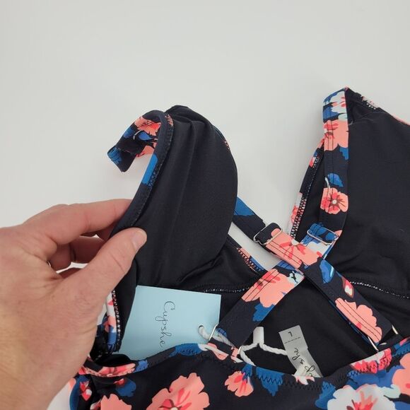 NEW Cupshe one-piece flashing spray print swimsuit bathing suit floral beach - Picture 5 of 8